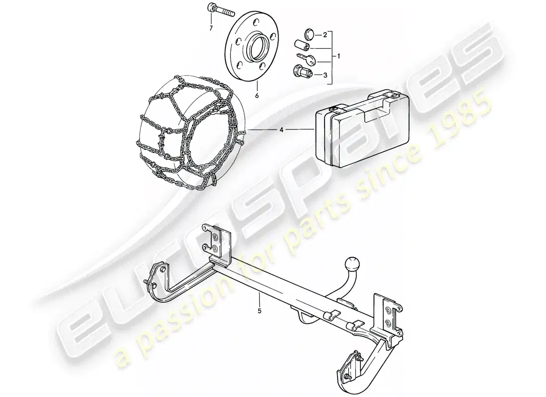 porsche 1986 (944) accessories parts diagram