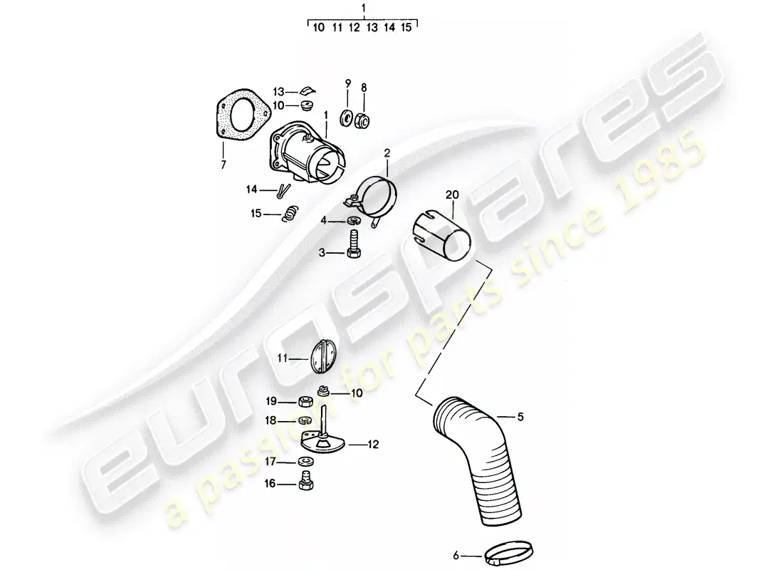 porsche 1985 (911) heating air supply parts diagram