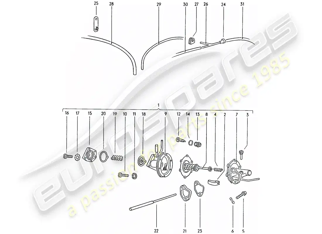 porsche 1970 (914) fuel pump parts diagram