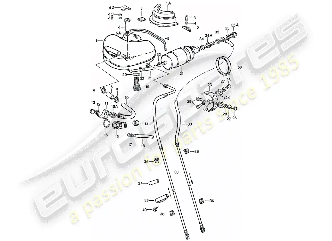 porsche 1980 (911) fuel system parts diagram