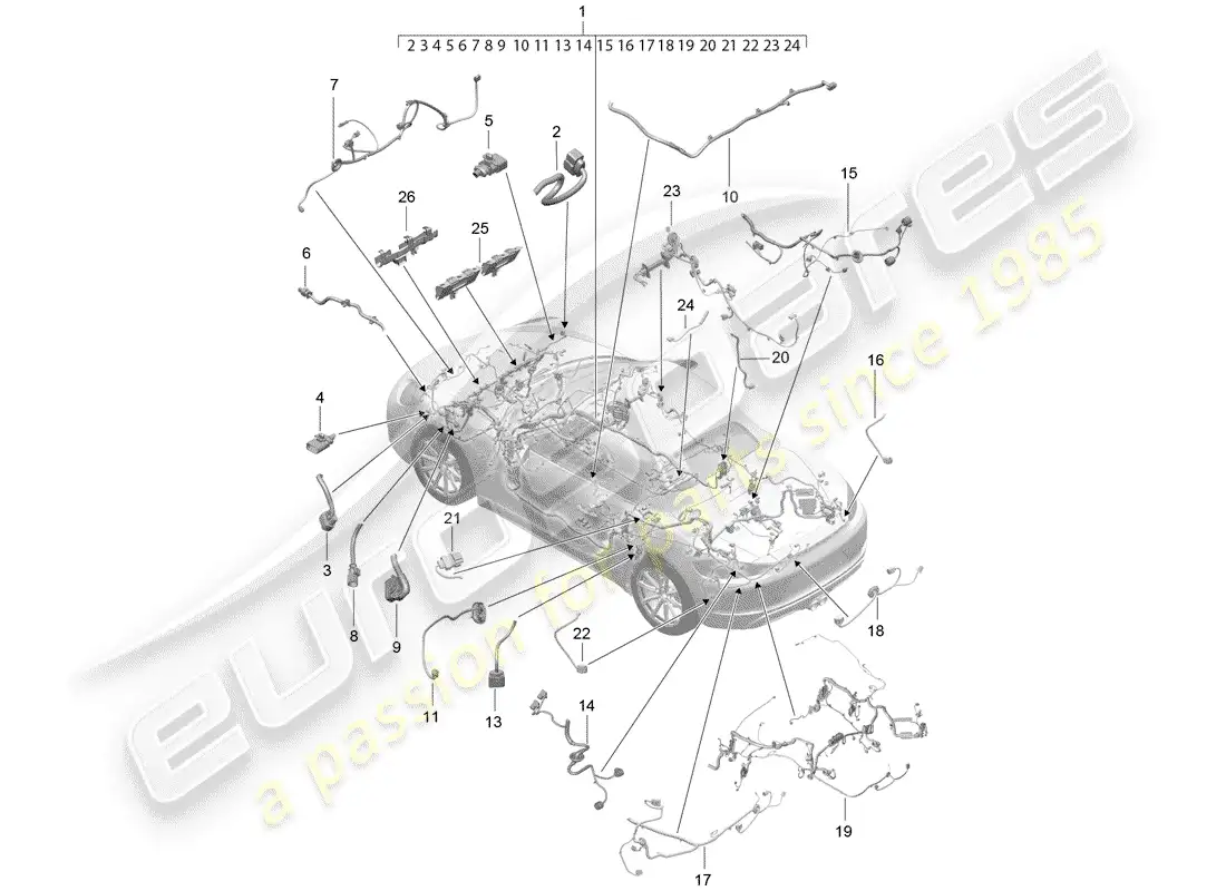 porsche 2017 (718 boxster) wiring harnesses parts diagram