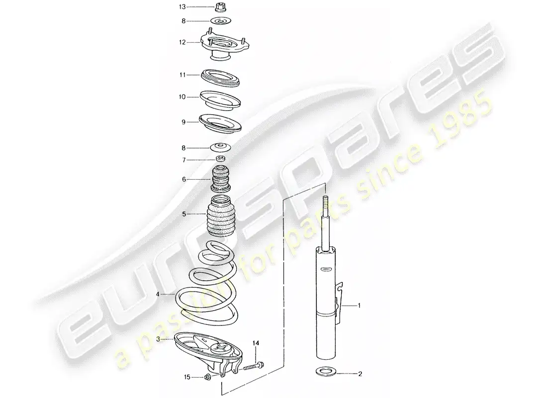 porsche 2005 (996) suspension - shock absorber - d - mj 1999>> parts diagram