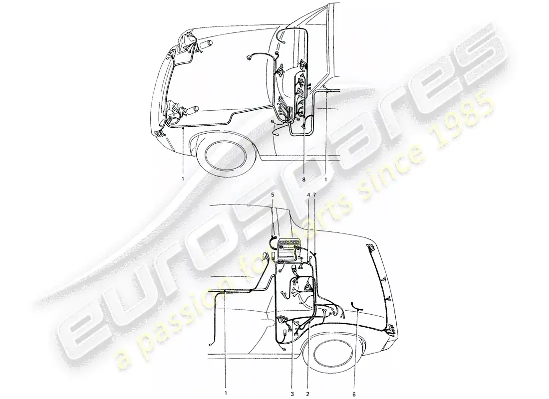 porsche 1974 (914) wiring harnesses part diagram