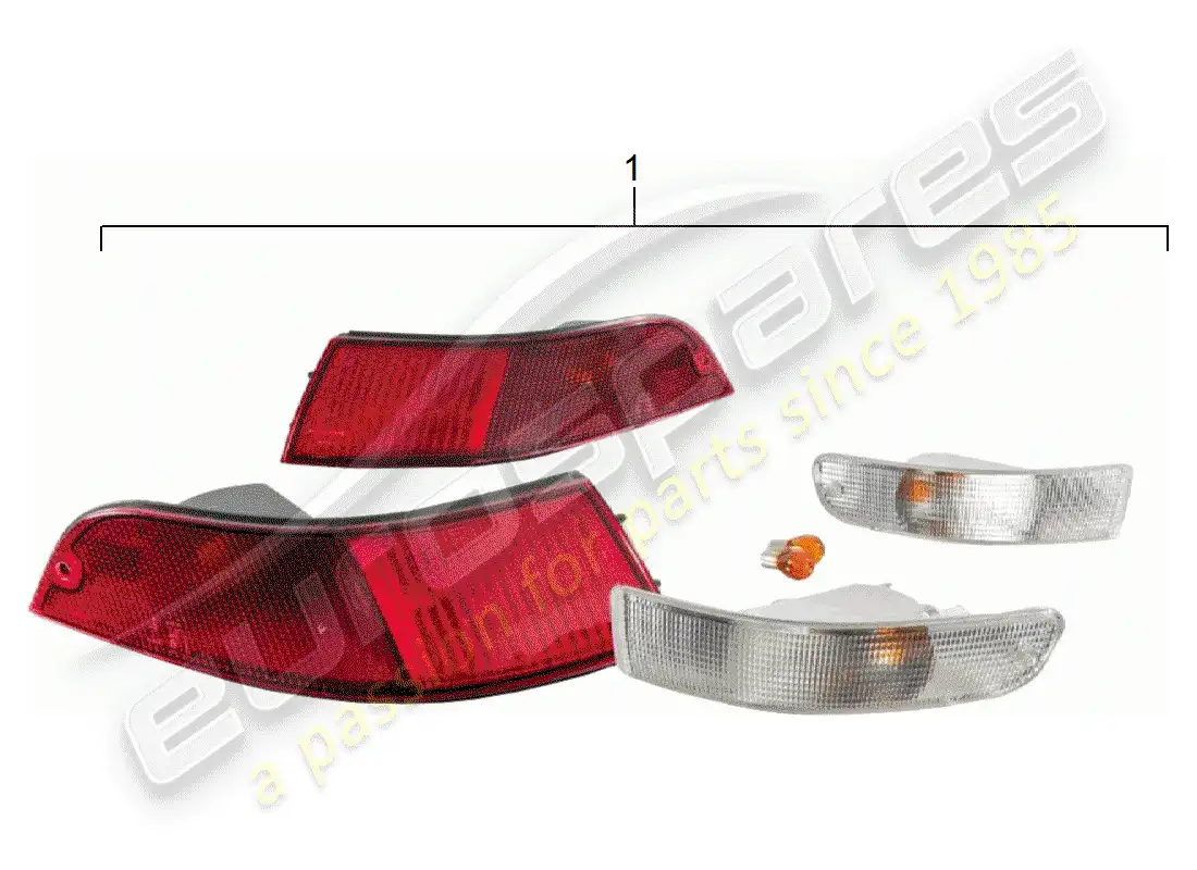 porsche 2000 (accessories) turn signal - rear light parts diagram