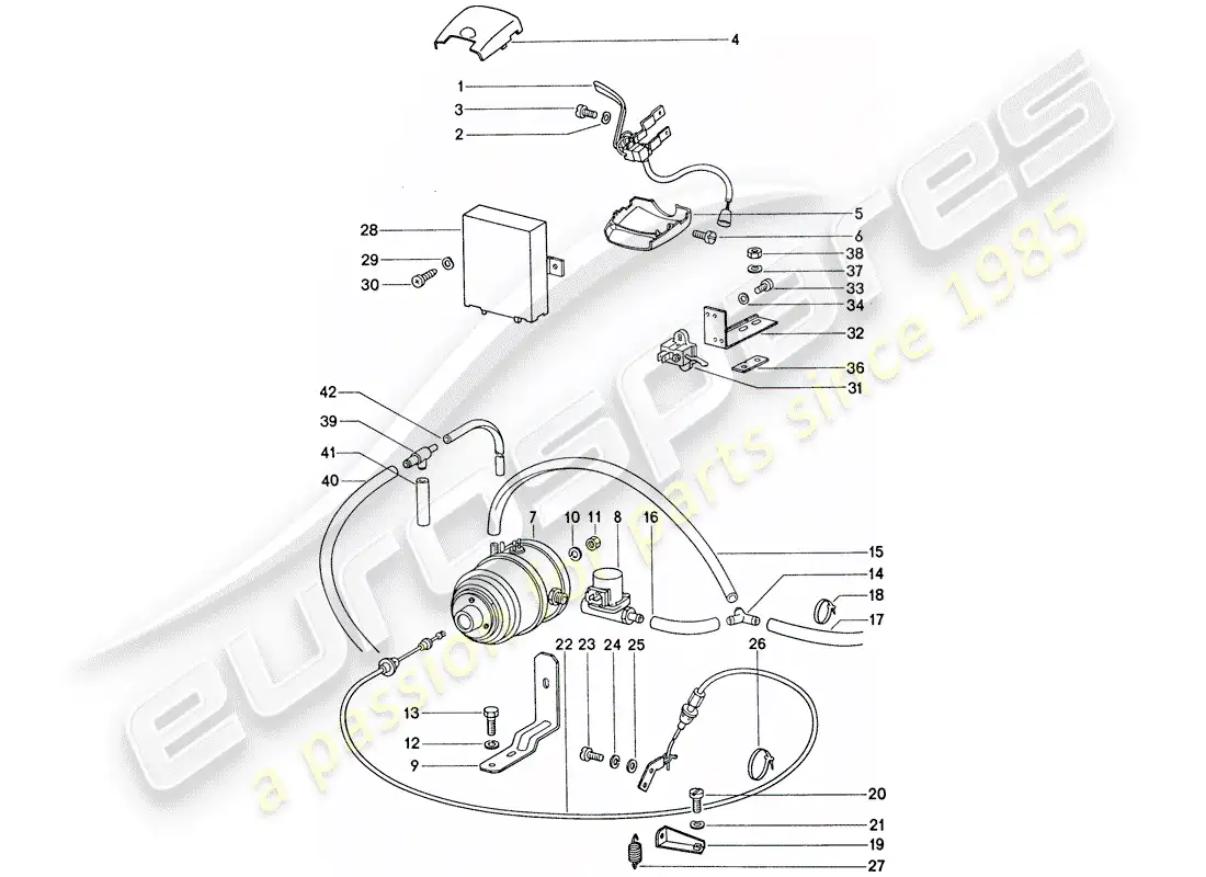 porsche 1974 (911) cruise control system parts diagram