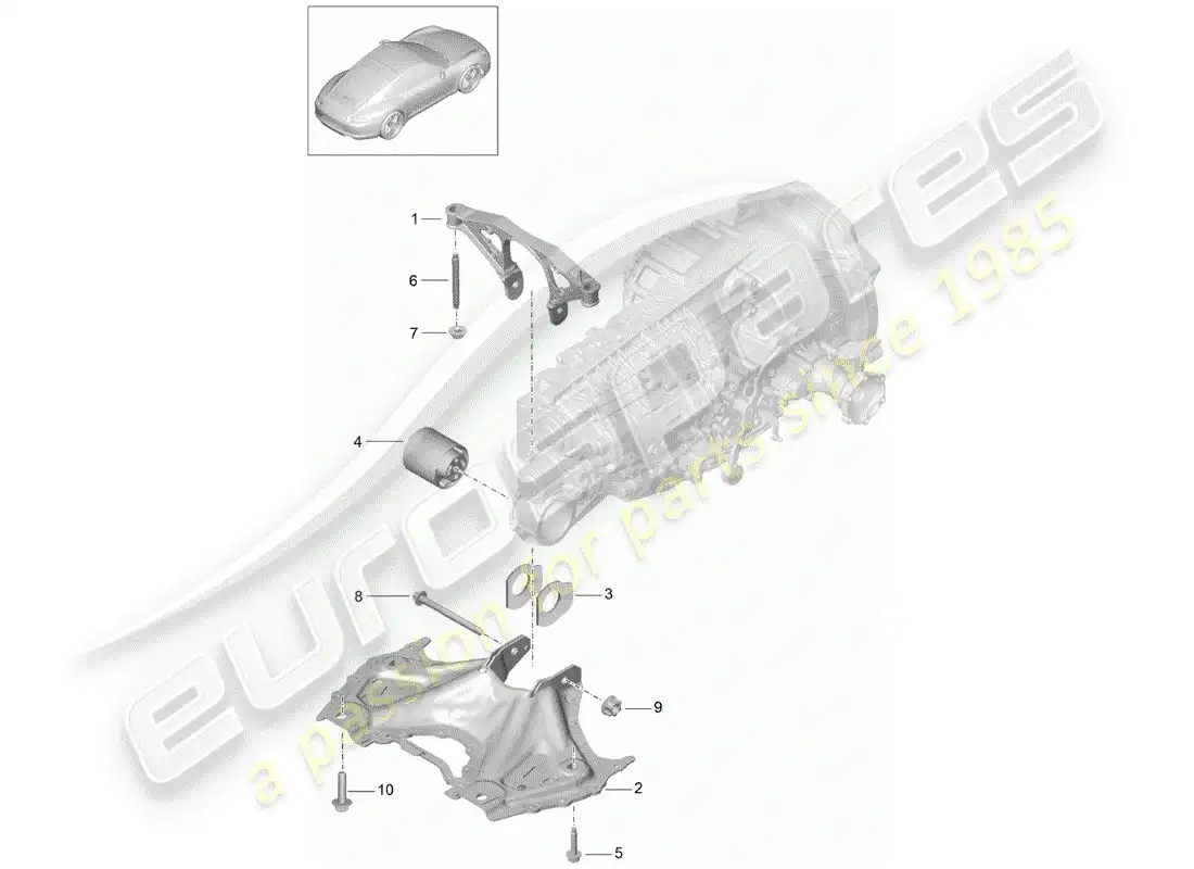 porsche 2015 (991-1) transmission suspension parts diagram