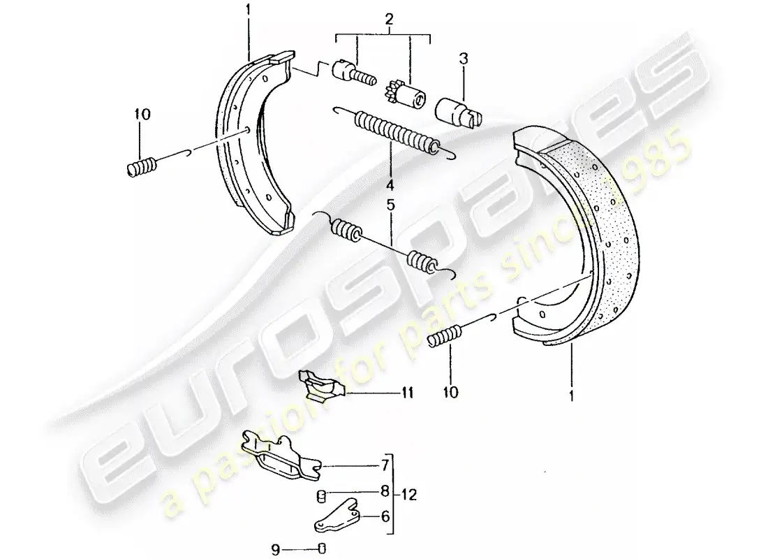 porsche 2001 (996 turbo / gt2) handbrake parts diagram