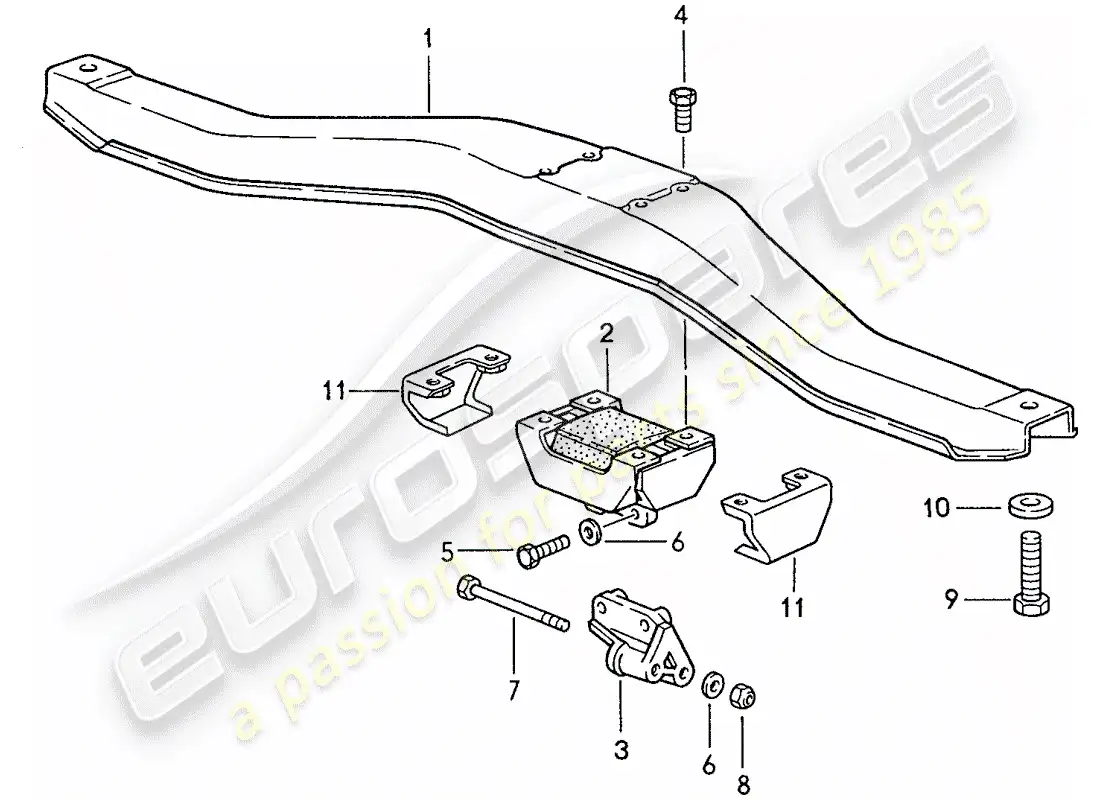 porsche 1990 (944) transmission suspension - for - manual gearbox parts diagram