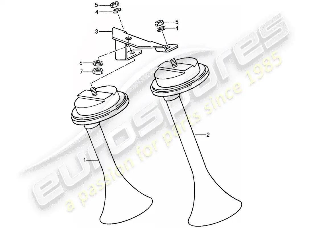 porsche 1987 (911) horn parts diagram