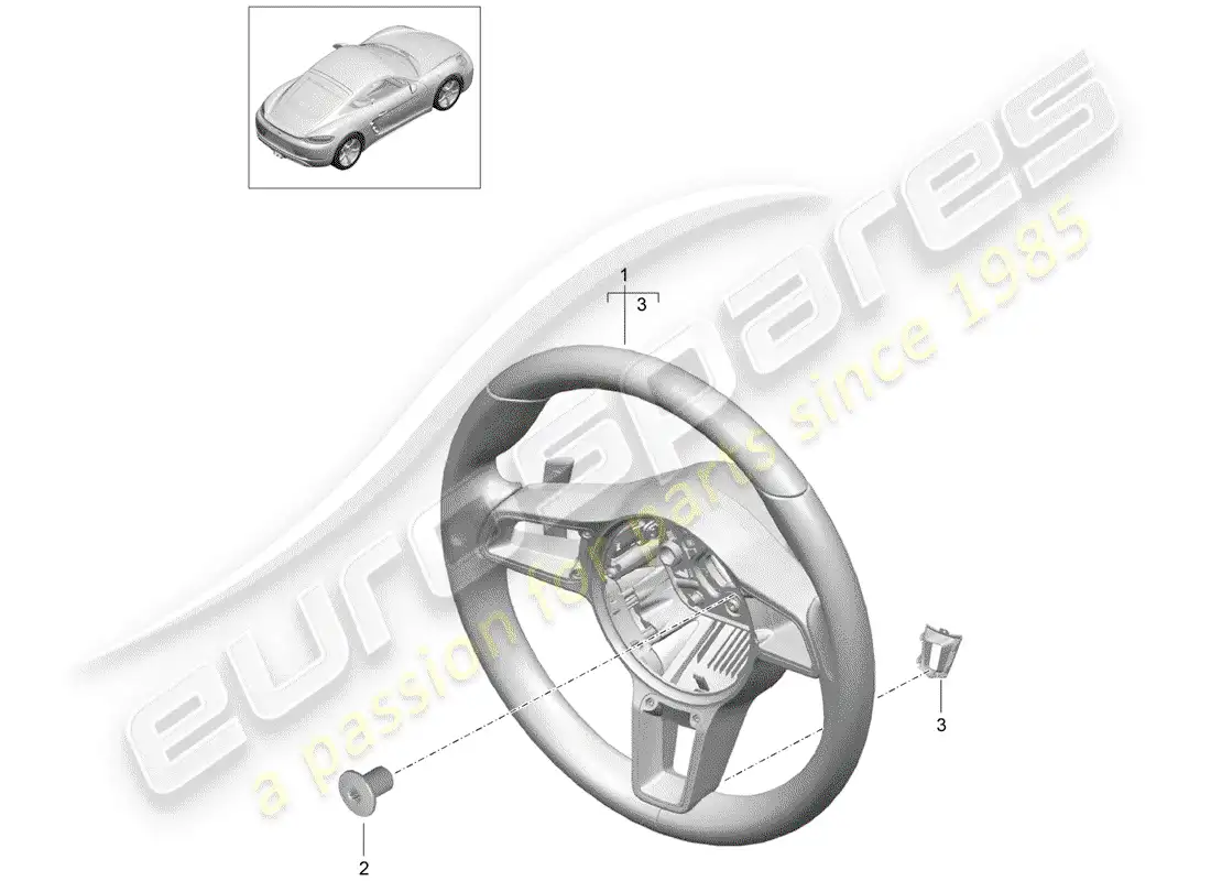 porsche 2020 (718 cayman) steering wheel parts diagram