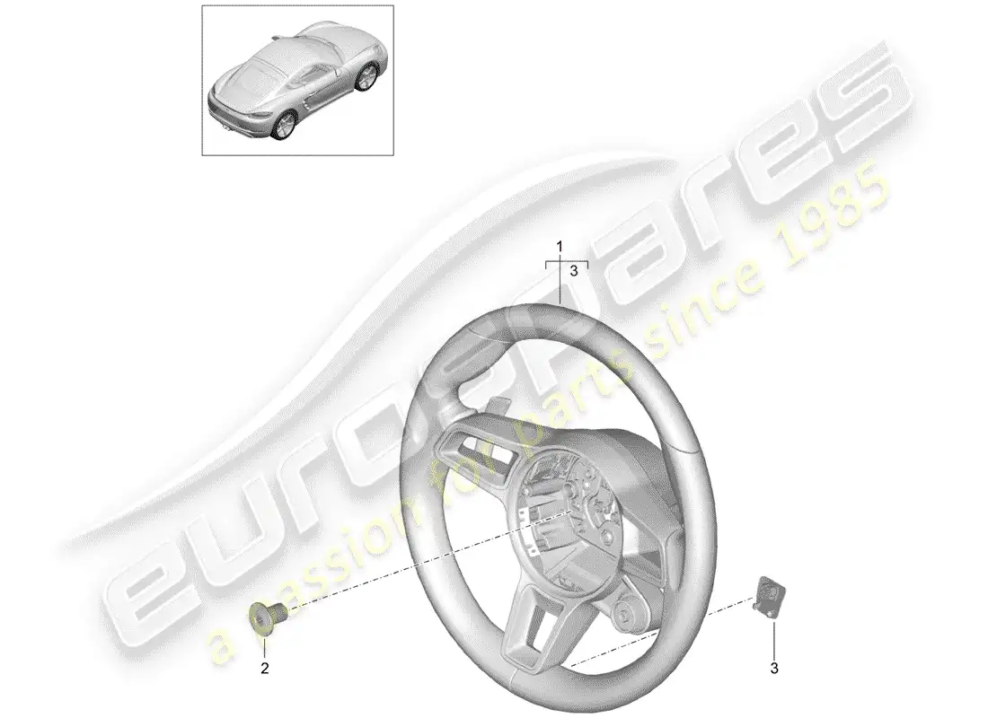 porsche 2020 (718 cayman) steering wheel parts diagram