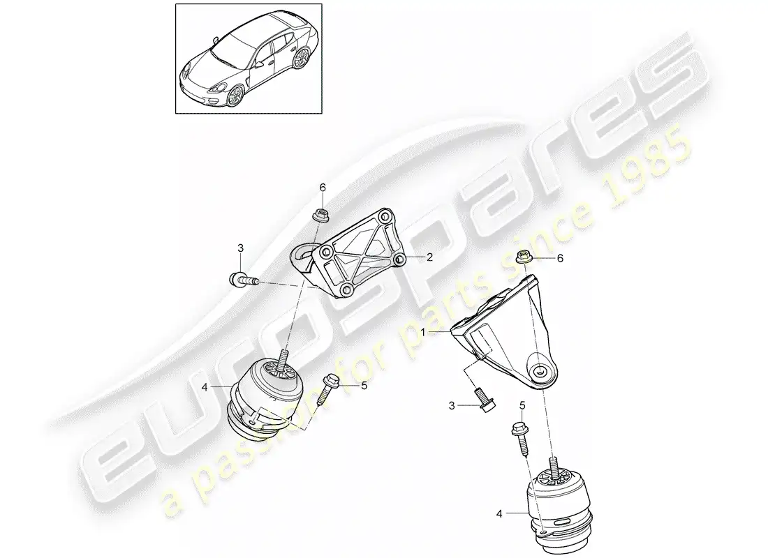 porsche 2011 (panamera 970) engine suspension parts diagram
