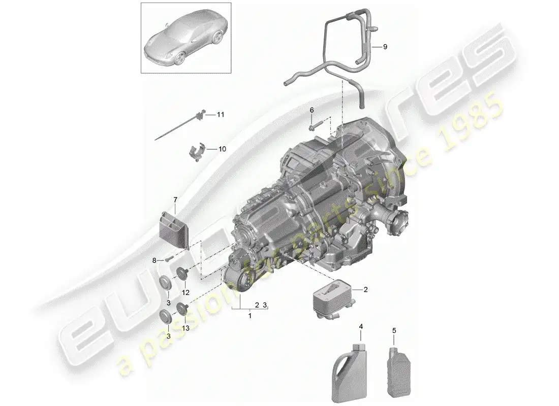 porsche 2013 (991-1) - pdk - parts diagram