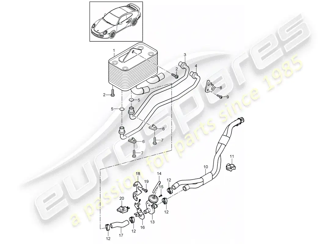 porsche 2012 (997-2 turbo / gt2 rs) - pdk - parts diagram