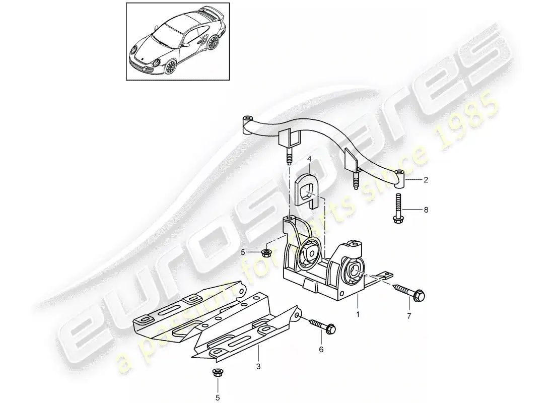 porsche 2012 (997-2 turbo / gt2 rs) transmission suspension parts diagram