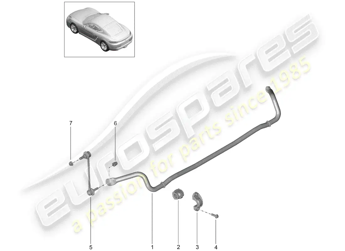 porsche 2020 (718 cayman) stabilizer parts diagram