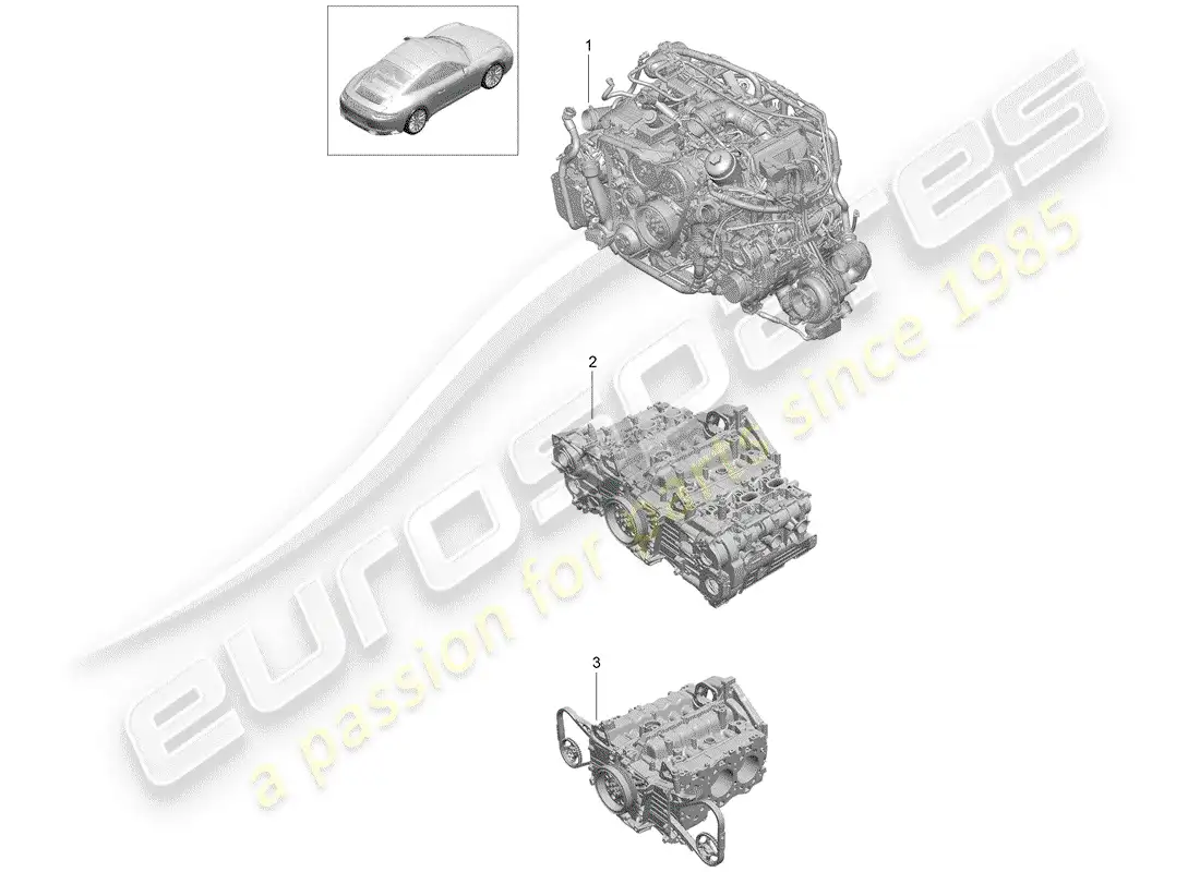 porsche 2016 (991-1 turbo) replacement engine parts diagram