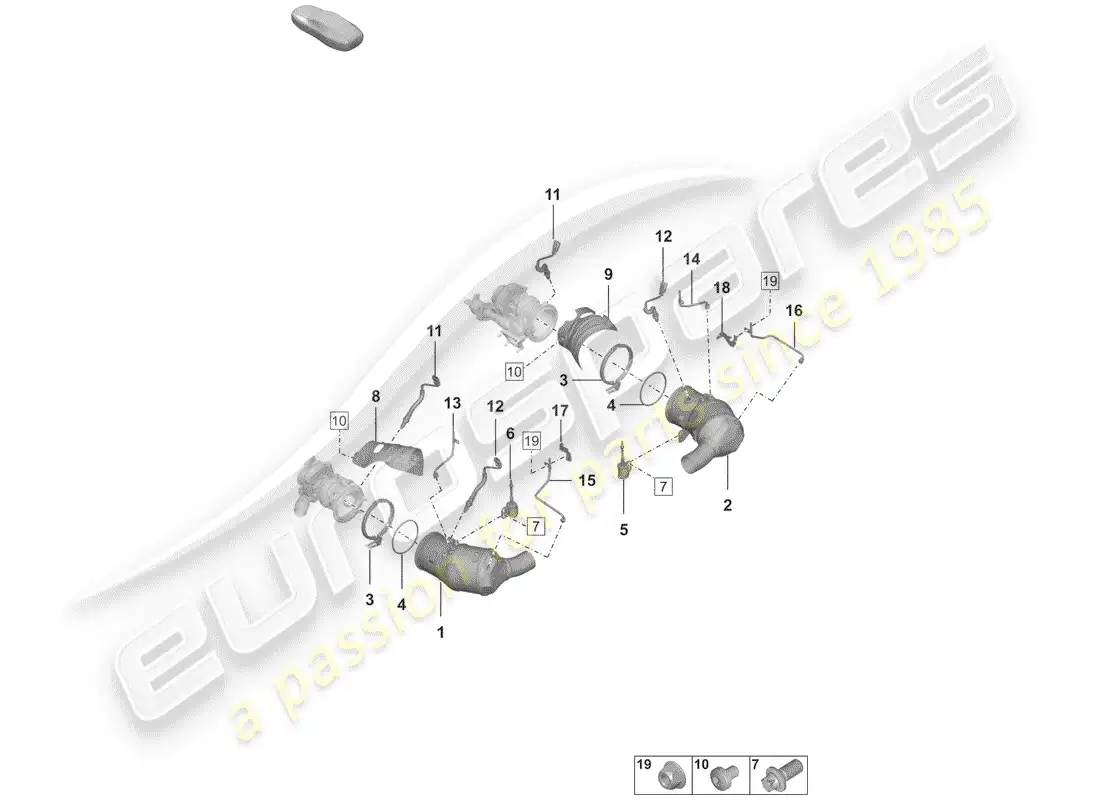 porsche 2019 (992-1) catalyst parts diagram