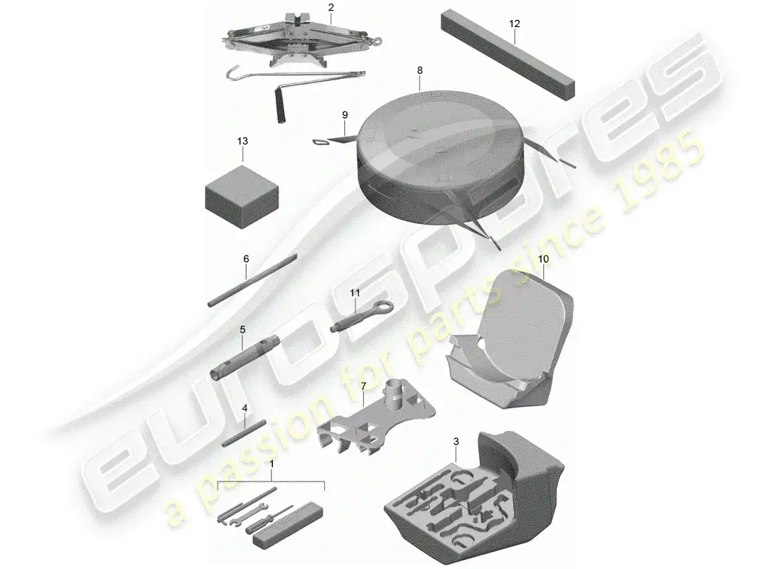 porsche 2016 (981 cayman gt4) tool part diagram