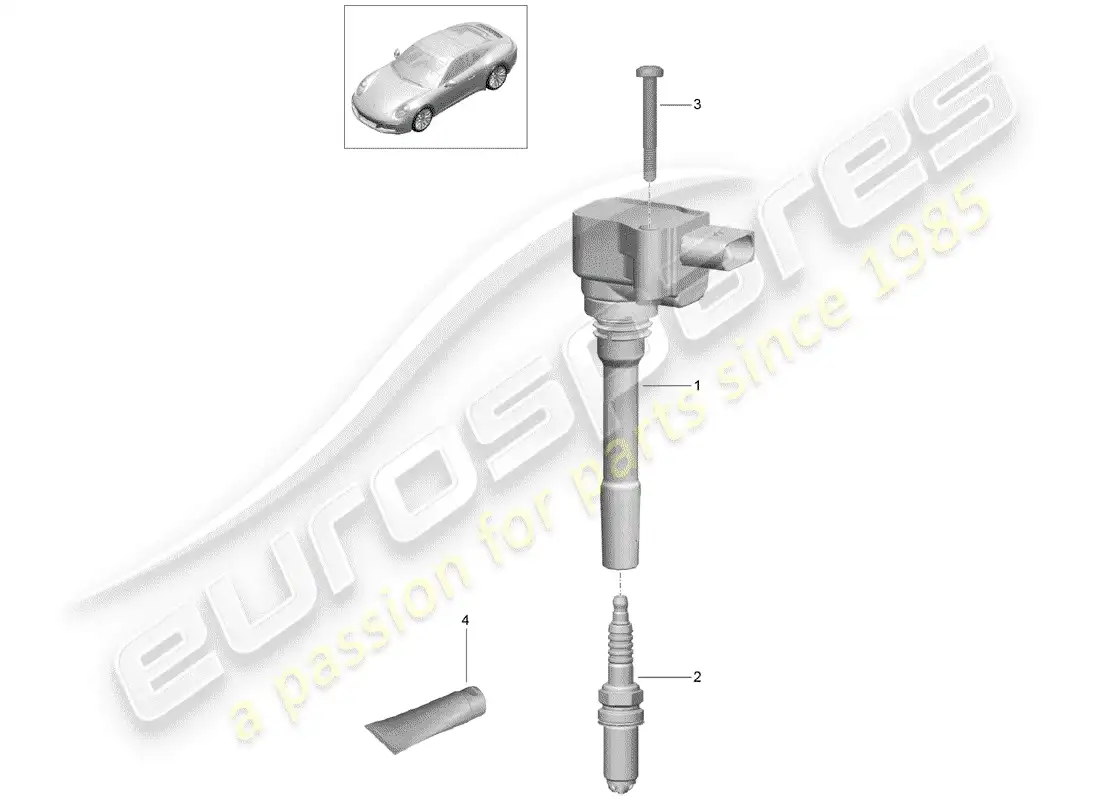 porsche 2018 (991-2) ignition system parts diagram