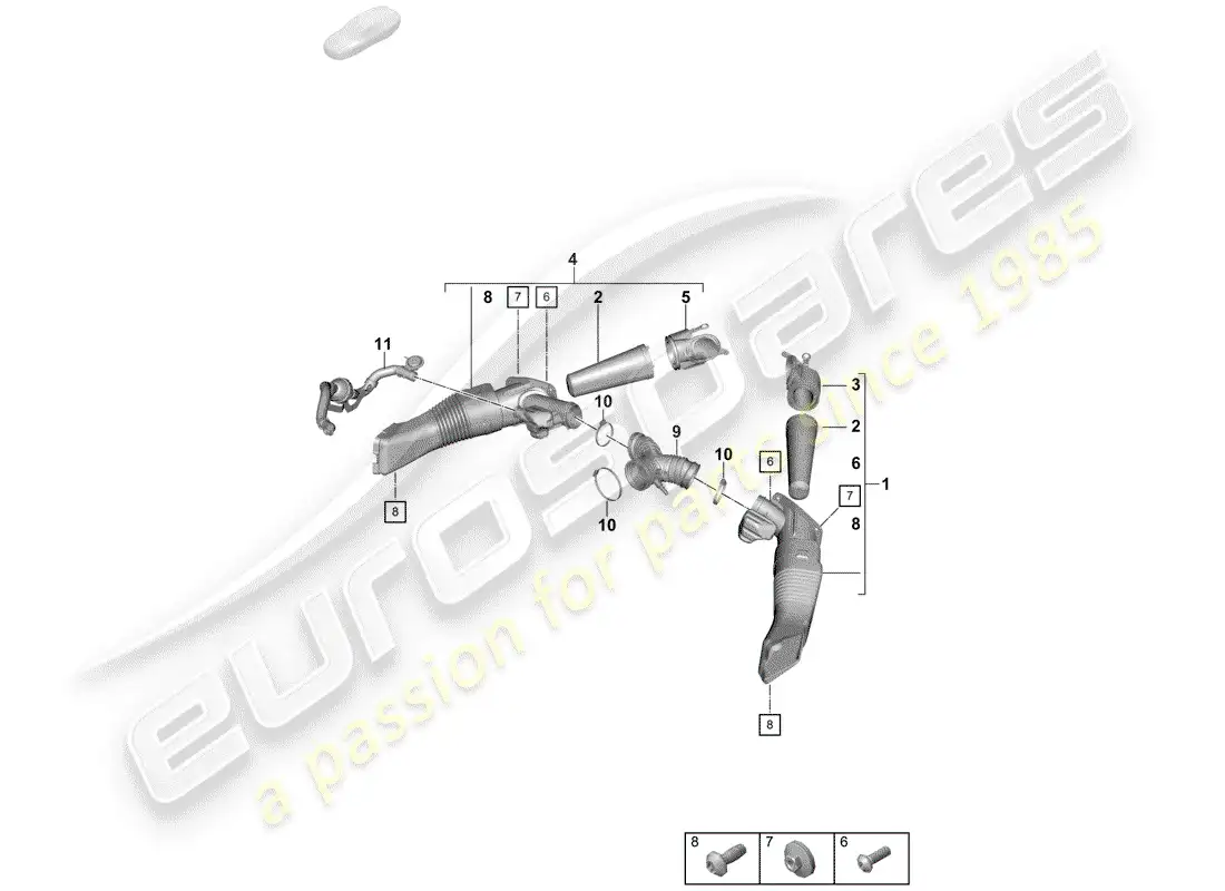 porsche 2020 (718 boxster spyder) air cleaner parts diagram