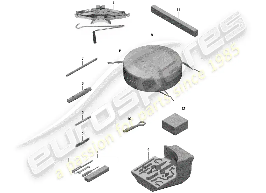 porsche 2016 (991-1 turbo) tool parts diagram