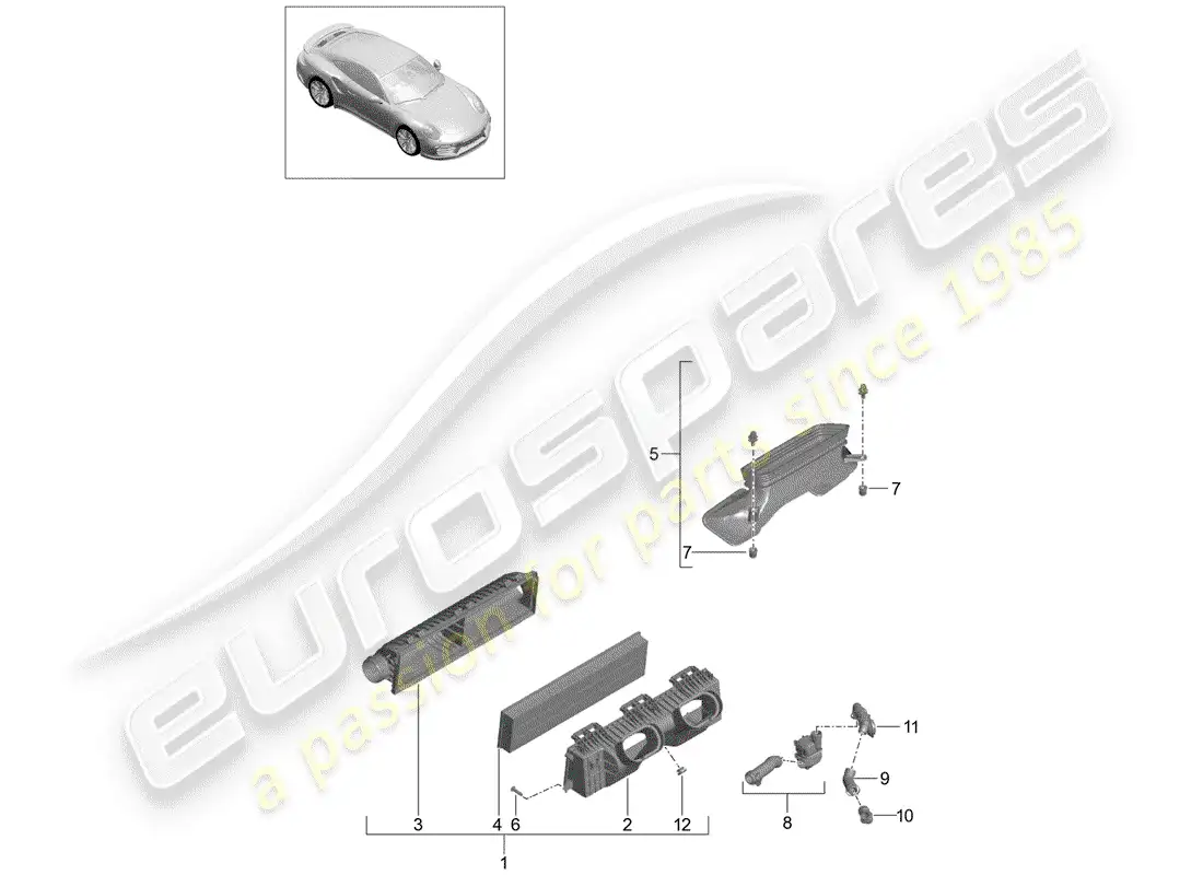 porsche 2016 (991-1 turbo) air cleaner parts diagram