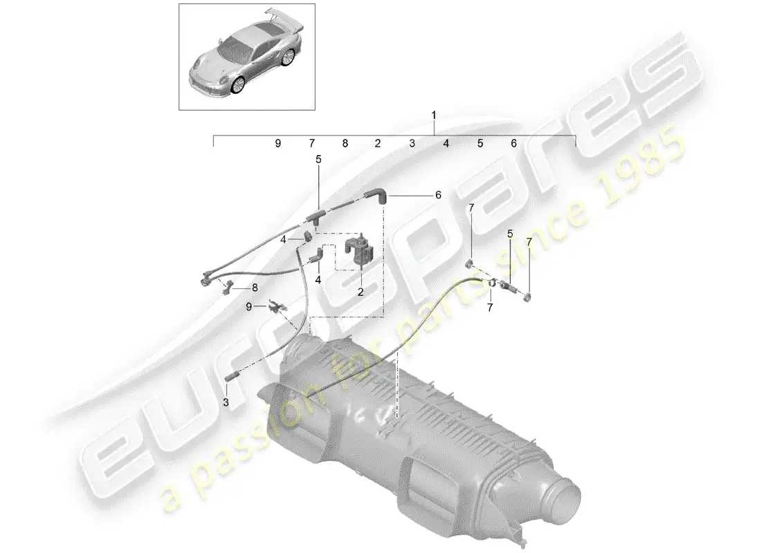 porsche 2016 (991-1 turbo) air cleaner parts diagram