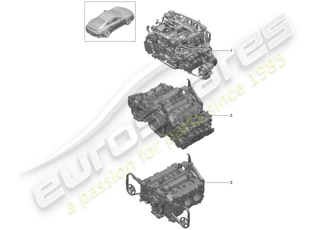 porsche 2016 (991-1 turbo) replacement engine parts diagram