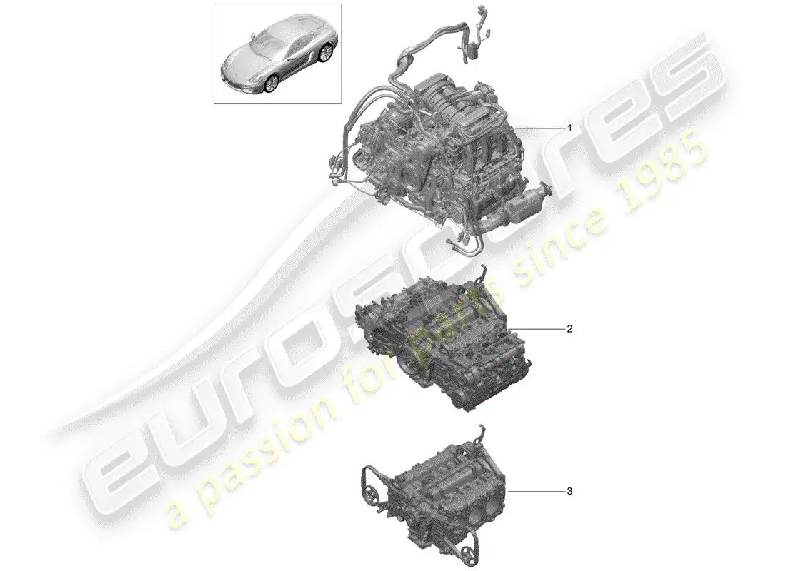 porsche 2014 (981 cayman) replacement engine parts diagram