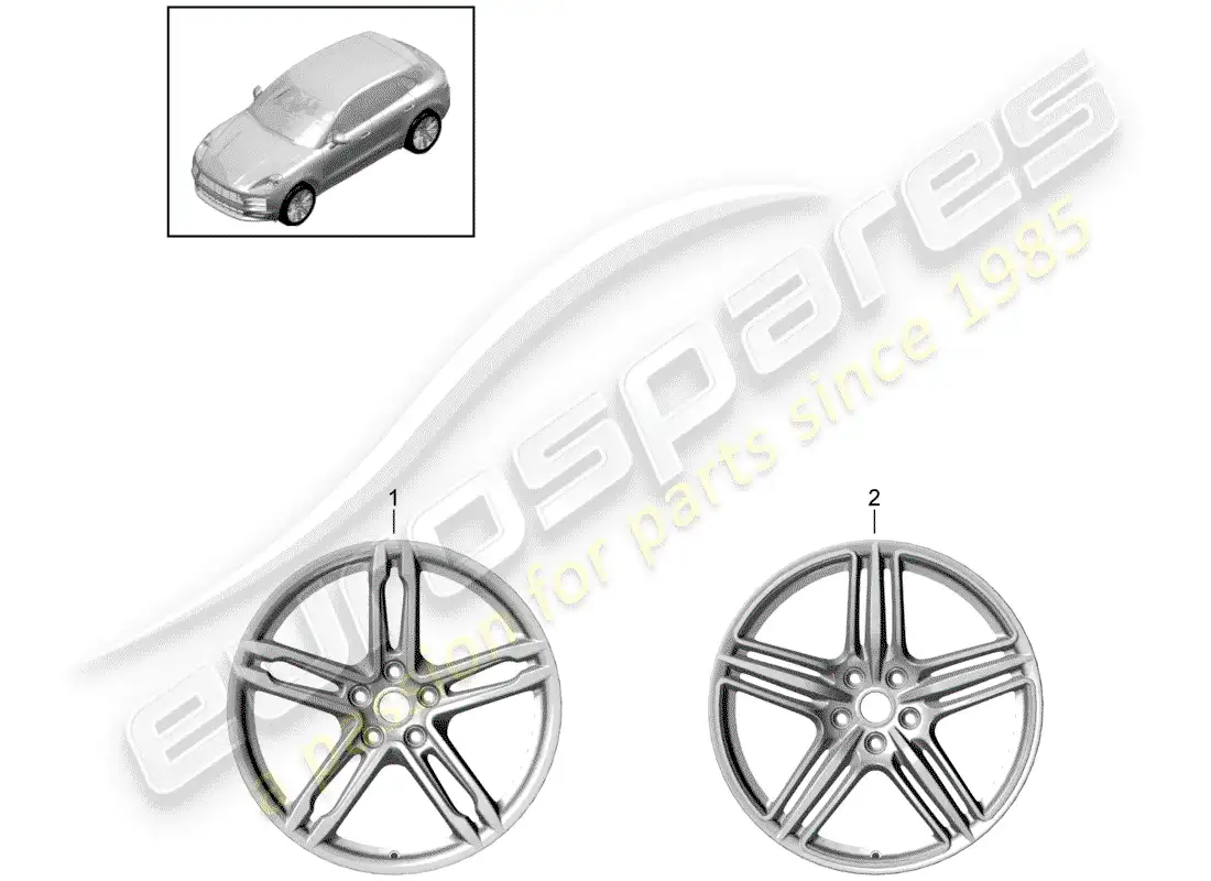 porsche 2019 (macan) alloy wheel parts diagram