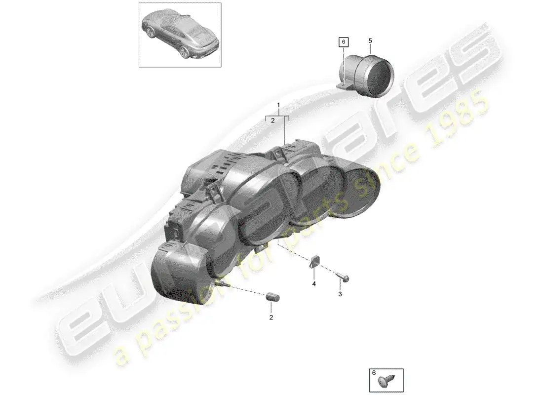 porsche 2017 (991-2 turbo) instrument cluster part diagram