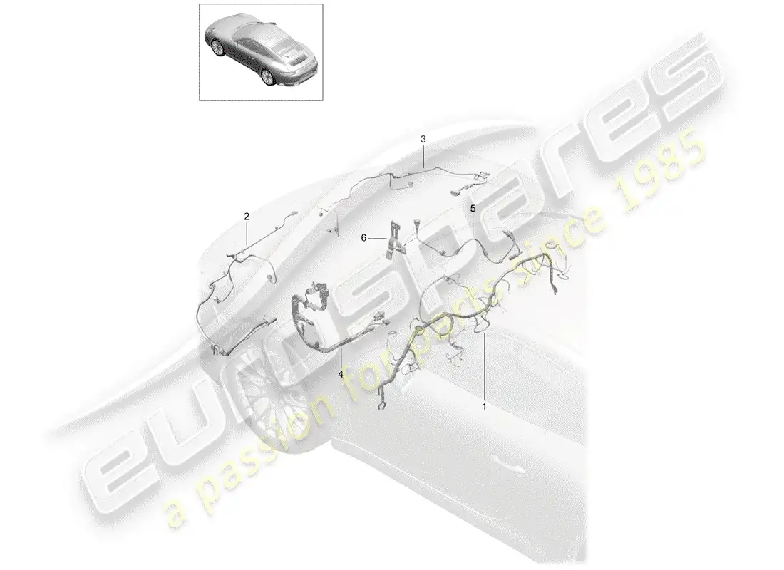 porsche 2019 (991-2) wiring harnesses parts diagram
