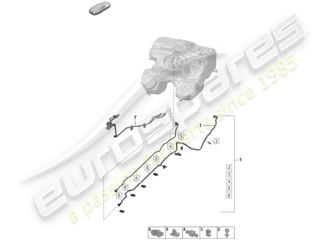 porsche 2020 (992-1) fuel line parts diagram
