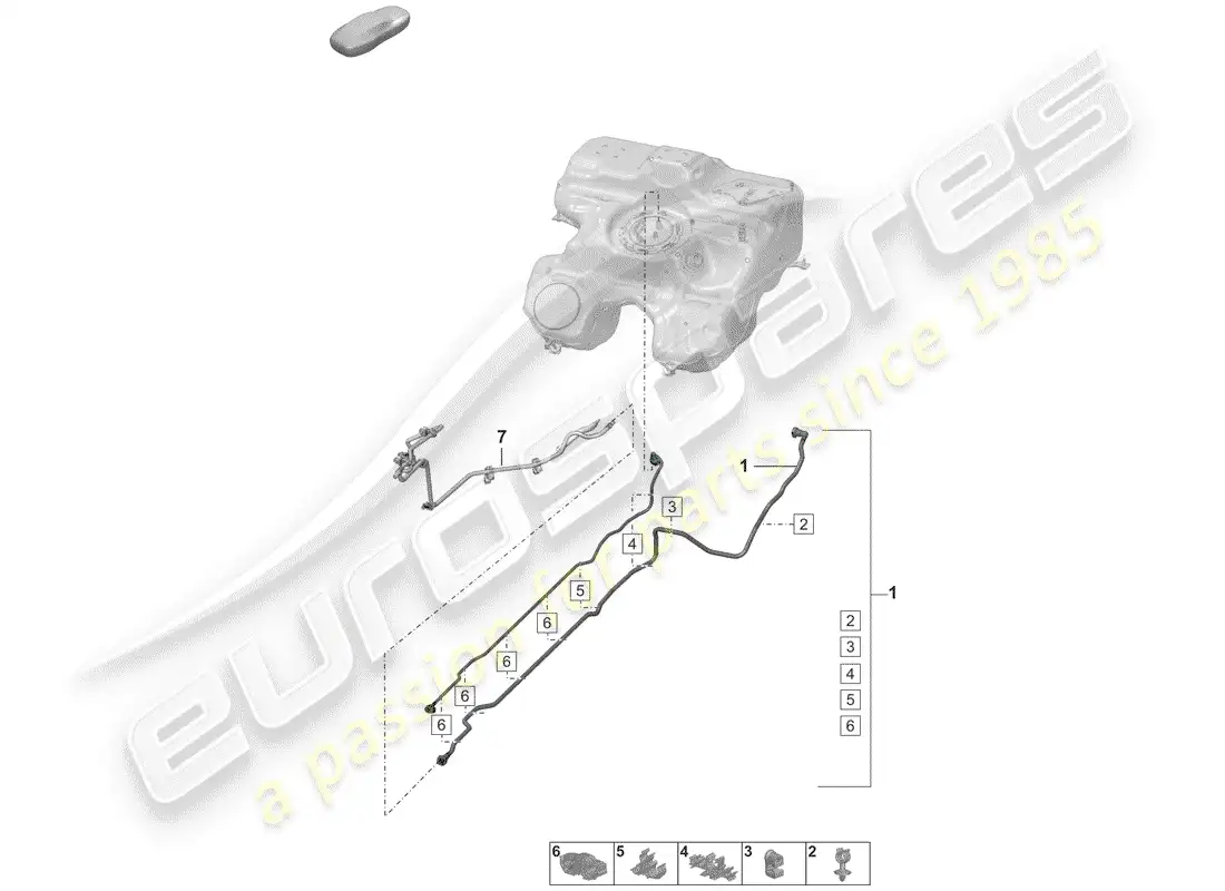 porsche 2019 (992-1) fuel line parts diagram