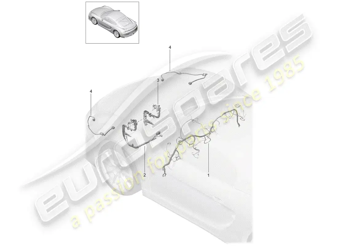 porsche 2016 (981 cayman gt4) wiring harnesses part diagram