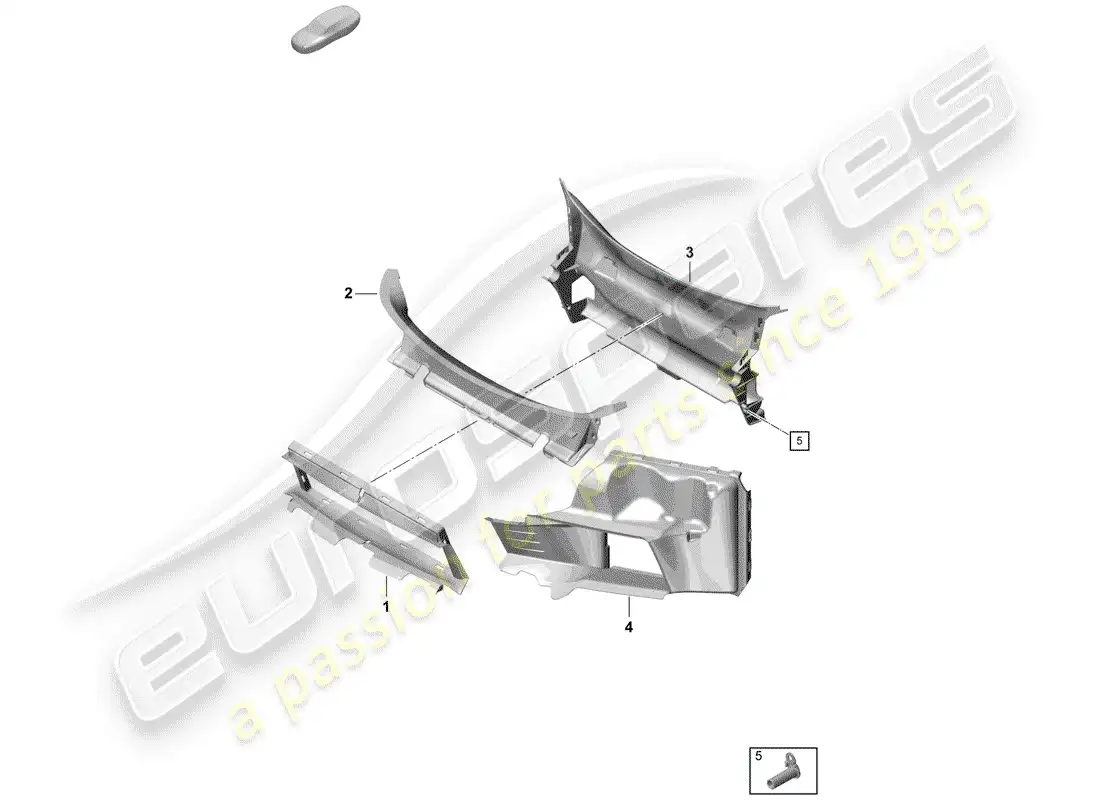 porsche 2020 (718 boxster spyder) bumper parts diagram