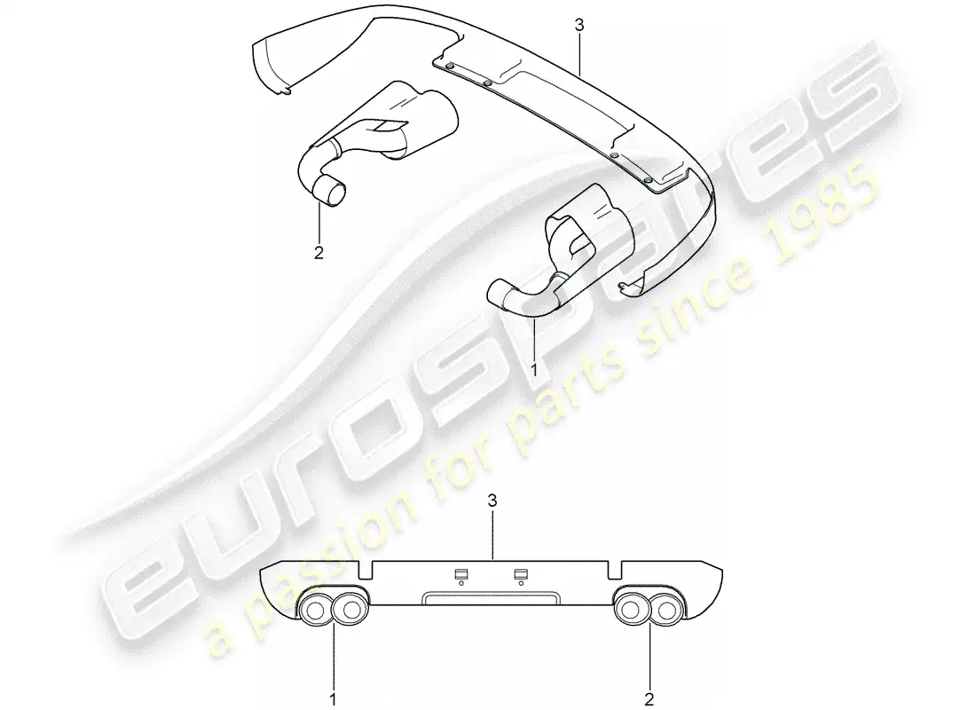 porsche 2012 (tequipment cayenne) tailpipe parts diagram