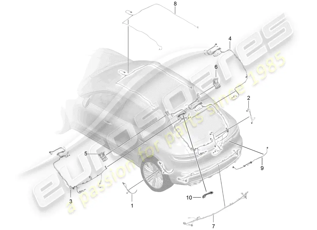 porsche 2020 (macan) harness part diagram