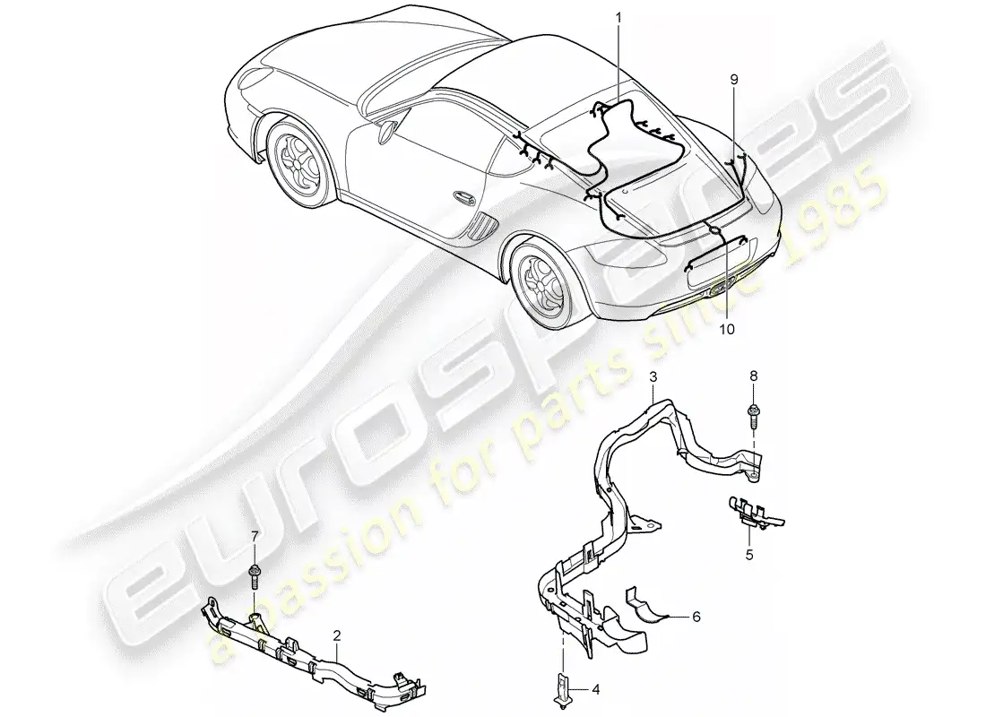 porsche 2008 (987 cayman) wiring harnesses parts diagram