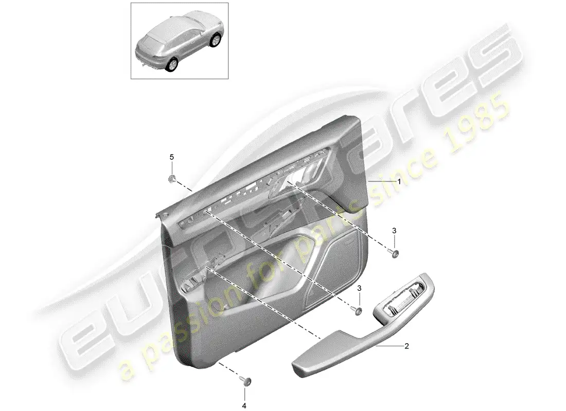 porsche 2014 (macan) door panel part diagram