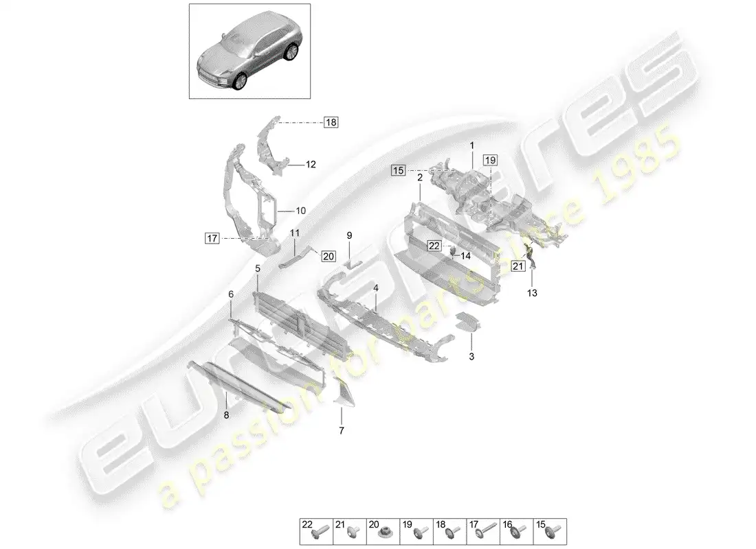 porsche 2020 (macan) bracket part diagram