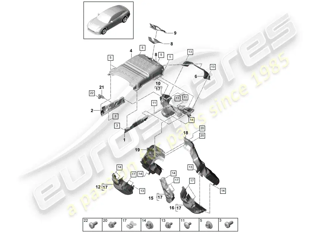 porsche 2019 (panamera 971-1) exhaust system parts diagram