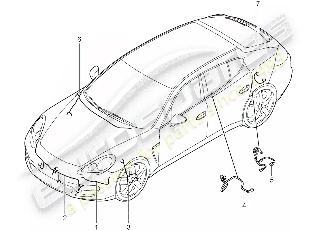 porsche 2010 (panamera 970) wiring harnesses parts diagram