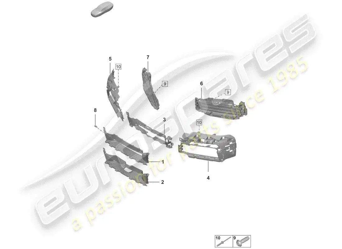 porsche 2019 (992-1) air duct parts diagram