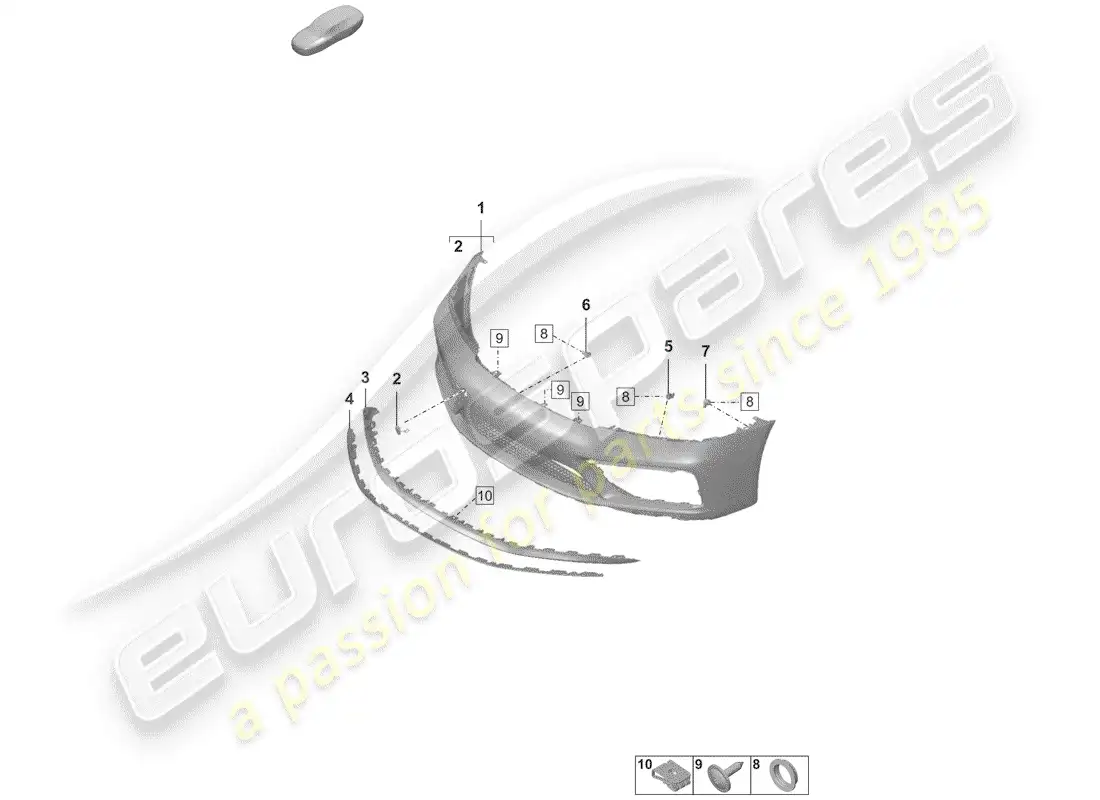 porsche 2019 (992-1) bumper parts diagram