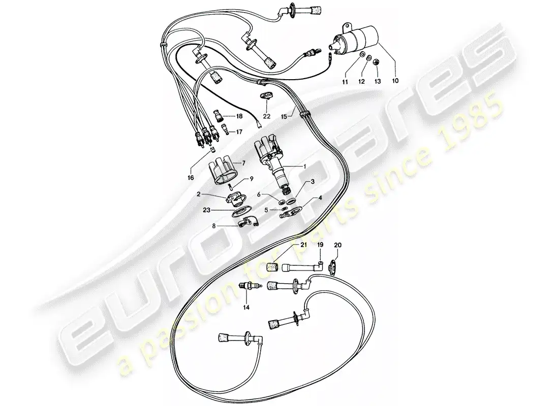 porsche 1972 (914) engine electrics parts diagram