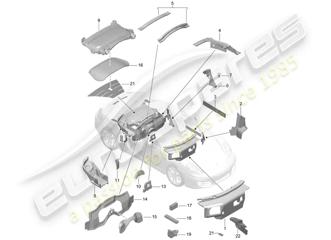 porsche 2013 (981 boxster) body shell parts diagram