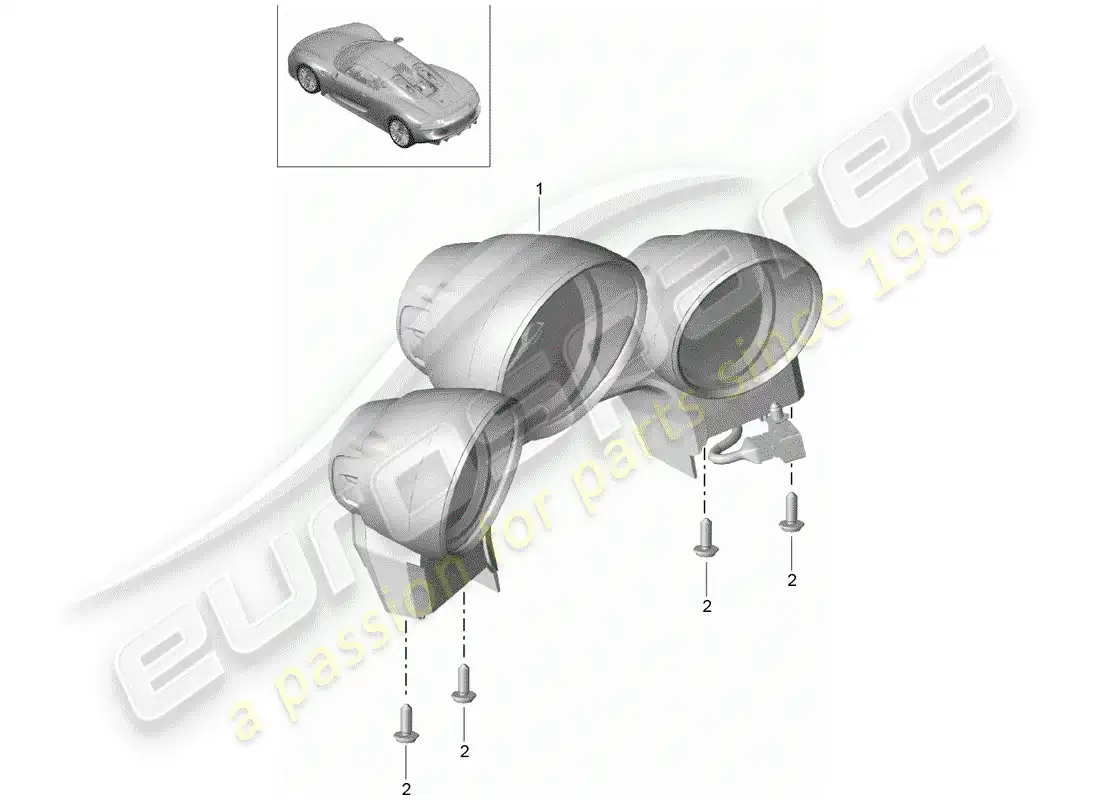 porsche 2015 (918 spyder) instruments parts diagram