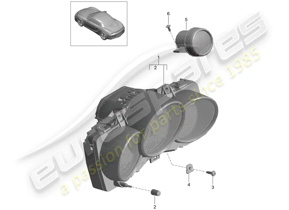 porsche 2012 (981 boxster) instruments parts diagram